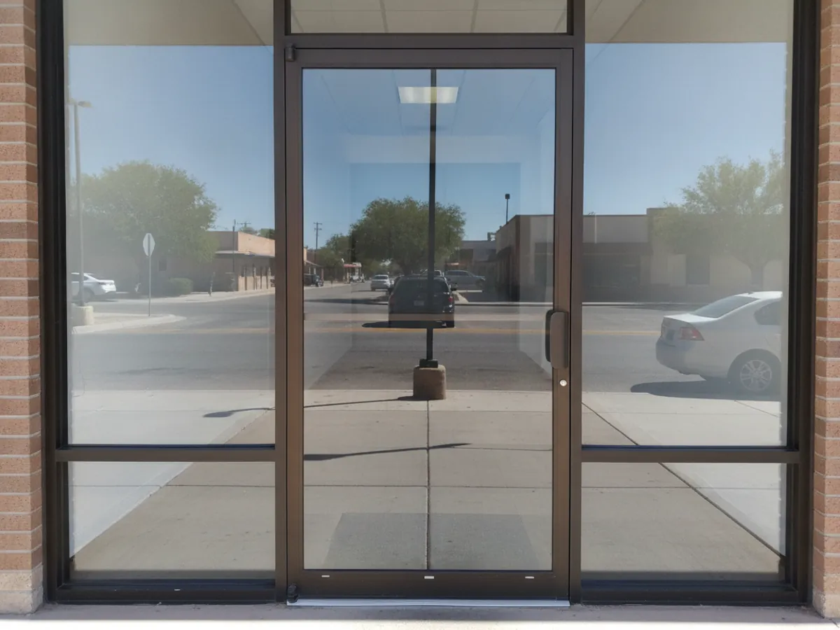 After: Crystal-clear commercial glass
